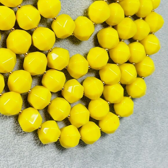 Kate Spade Necklace Layered Beaded Chunky Yellow Cut to the Chase Faceted 18" - Picture 2 of 9